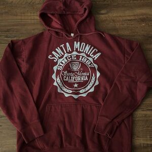 Santa Monica California Maroon Hoodie
